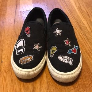 zara trendy slip on sneakers with patches